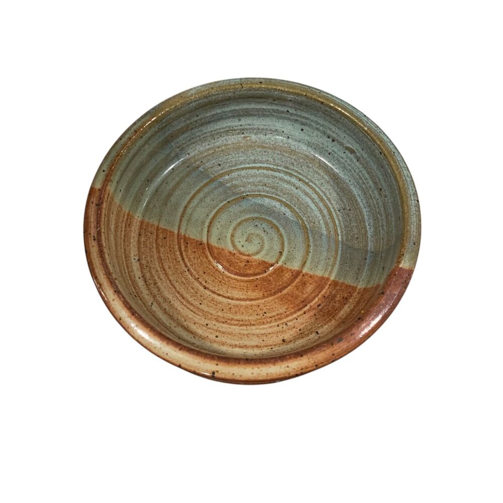 Handmade Pottery Small Bowl Two Toned Glaze signed Fay Krapf NC Stonewear